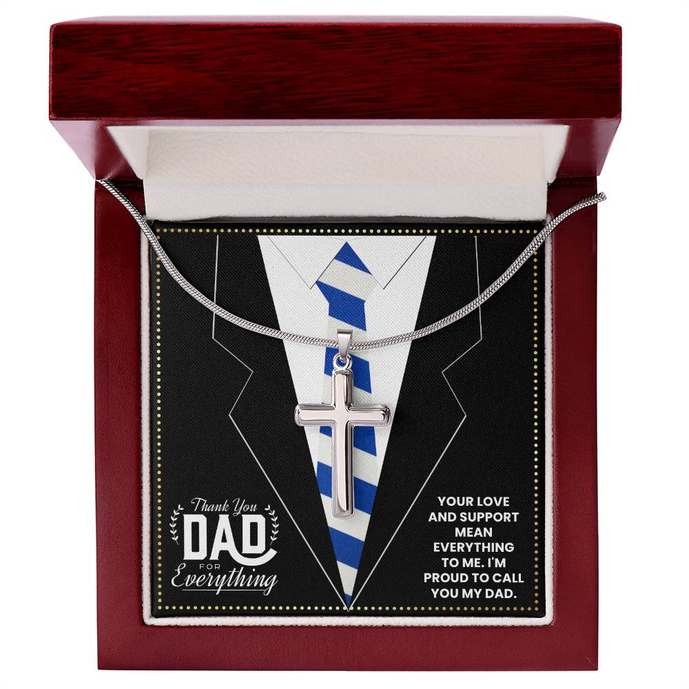 JGF Jewelry Gifts for Family Cross Necklace For Men Silver New Dad Gifts First Time Girl