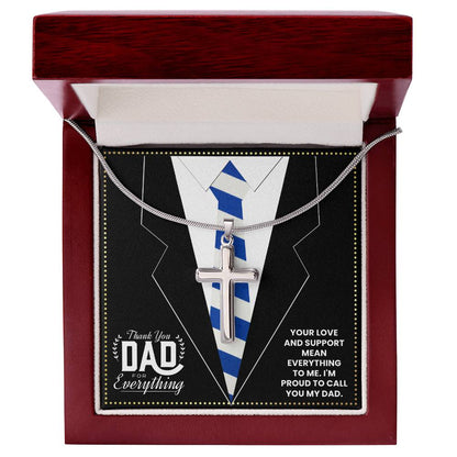 JGF Jewelry Gifts for Family Cross Necklace For Men Silver New Dad Gifts First Time Girl