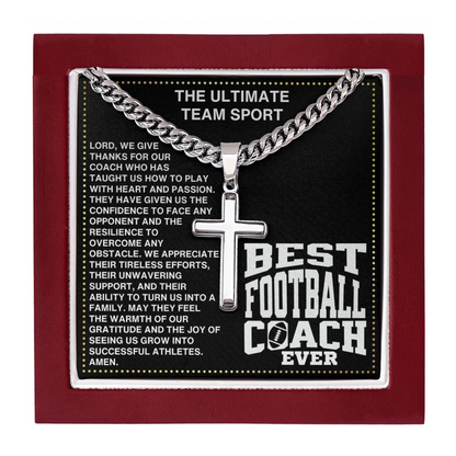 JGF Jewelry Gifts for Family Coach Cross Football Necklace