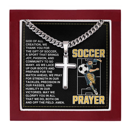 JGF Jewelry Gifts for Family Soccer Necklace Prayer
