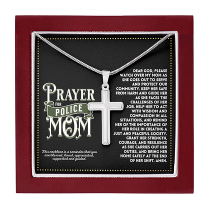 JGF Jewelry Gifts for Family My Mom Is A Police Officer Prayer For Police