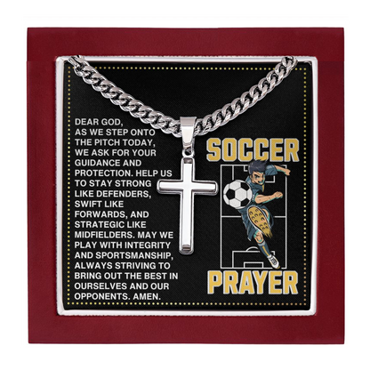 JGF Jewelry Gifts for Family Soccer Prayer Cross Necklace For Boys