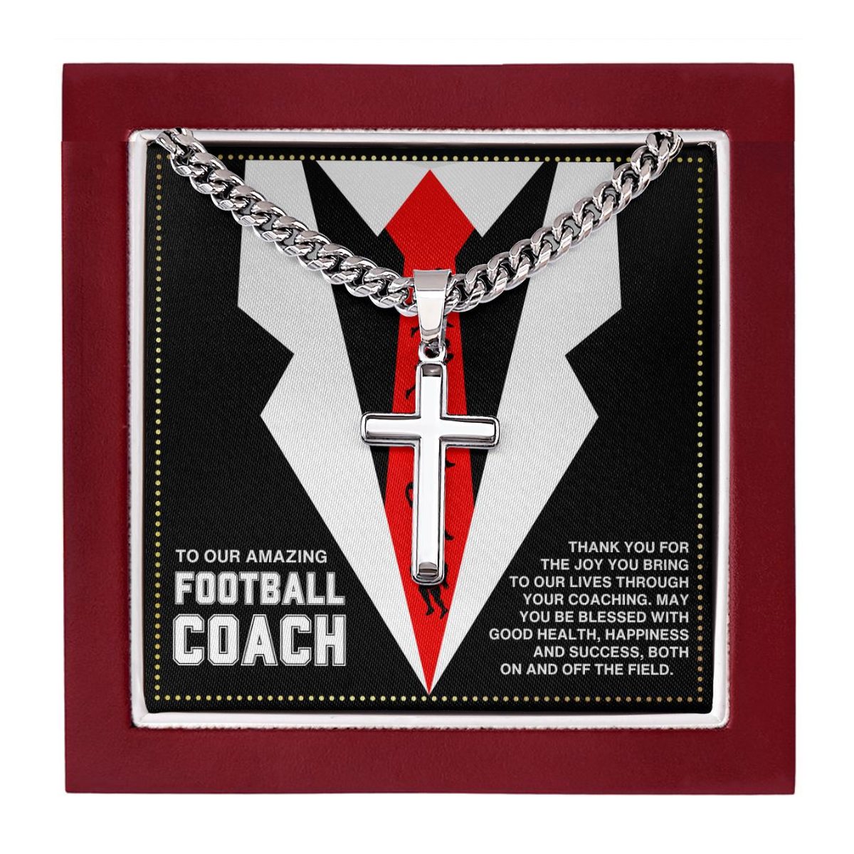 JGF Jewelry Gifts for Family Football Coach Necklace