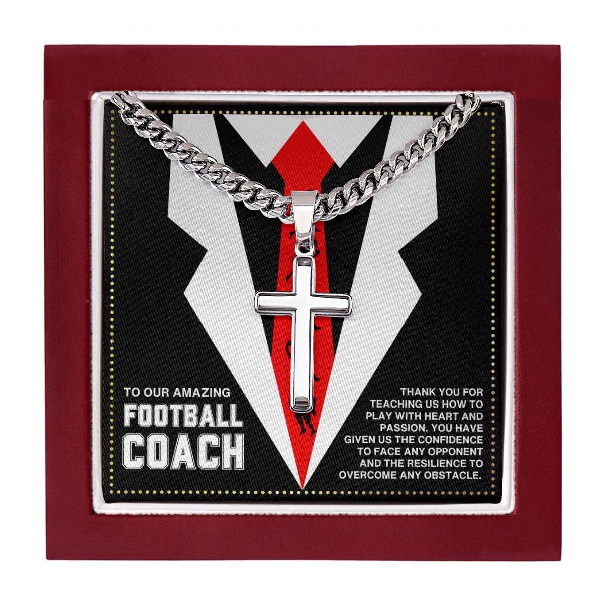 JGF Jewelry Gifts for Family Football Coach Cross Necklace