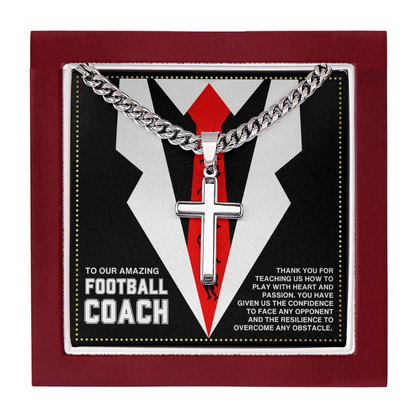 JGF Jewelry Gifts for Family Football Coach Cross Necklace