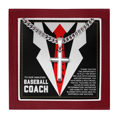 JGF Jewelry Gifts for Family Baseball Cross Necklace For Coach