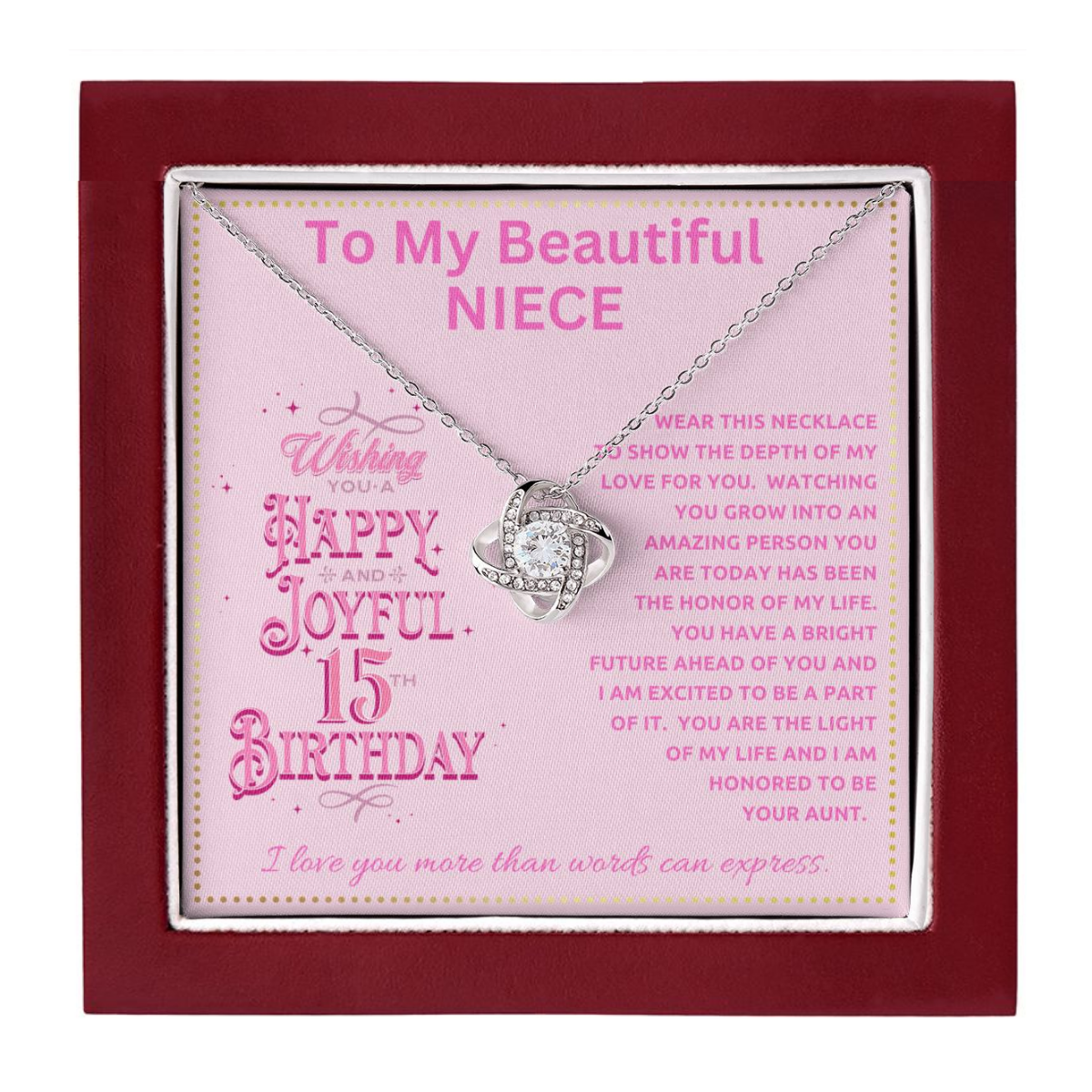 JGF Jewelry Gifts for Family Birthday Gift For Niece Teenager From Aunt and Uncle
