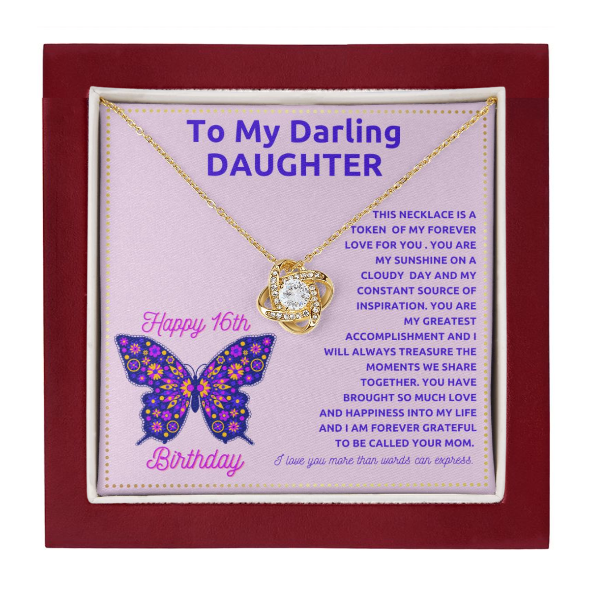 JGF Jewelry Gifts for Family 16th Birthday Card For Daughter From Mom And Dad