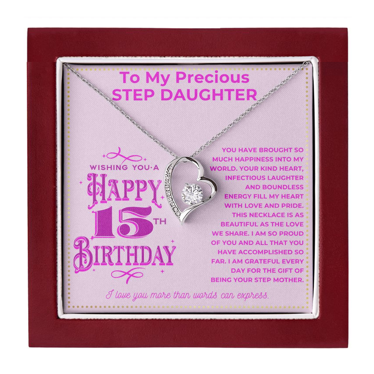 JGF Jewelry Gifts for Family 15th Birthday Gifts for Stepdaughter From Mom And Dad