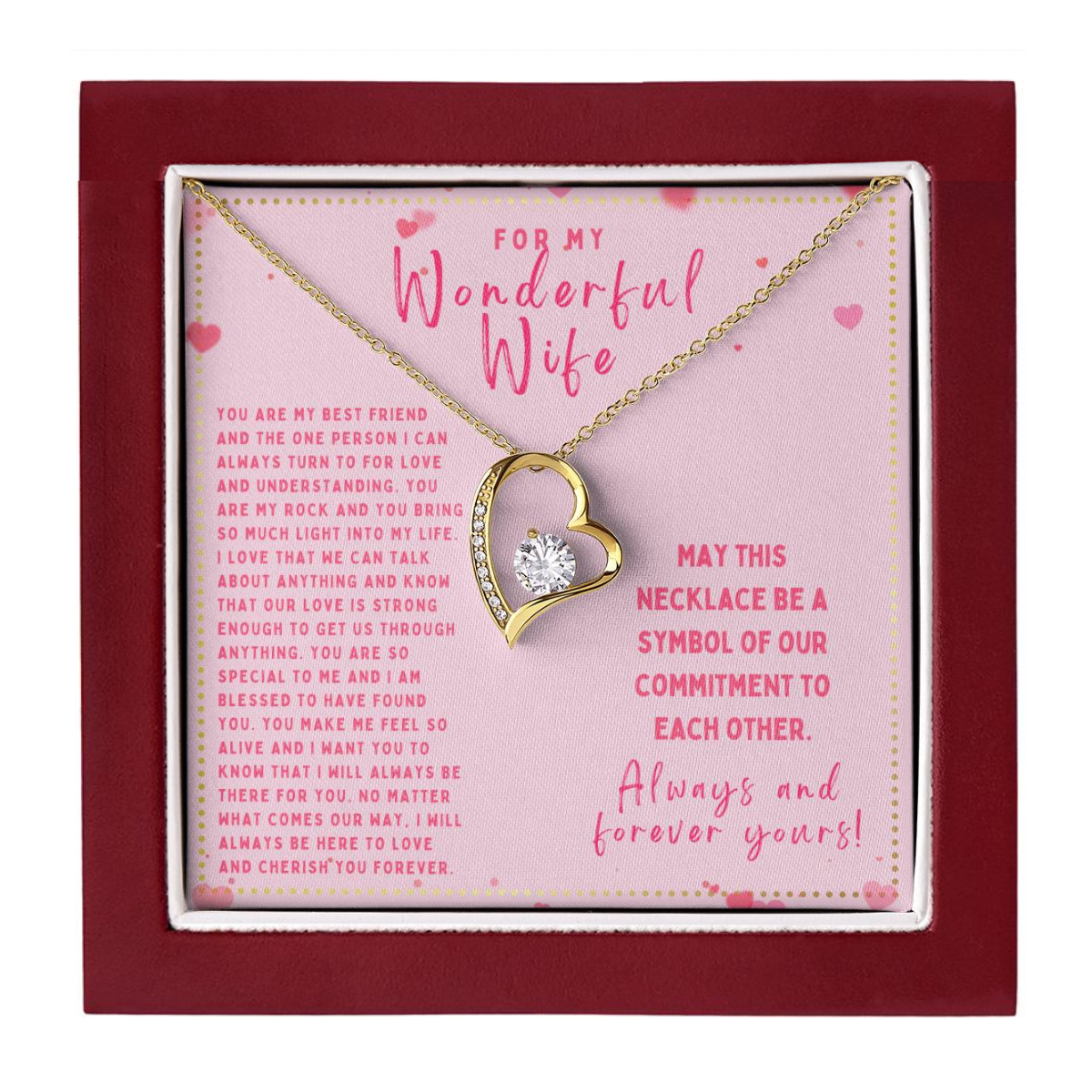 JGF Jewelry Gifts for Family To My Wonderful Wife Valentine Gifts