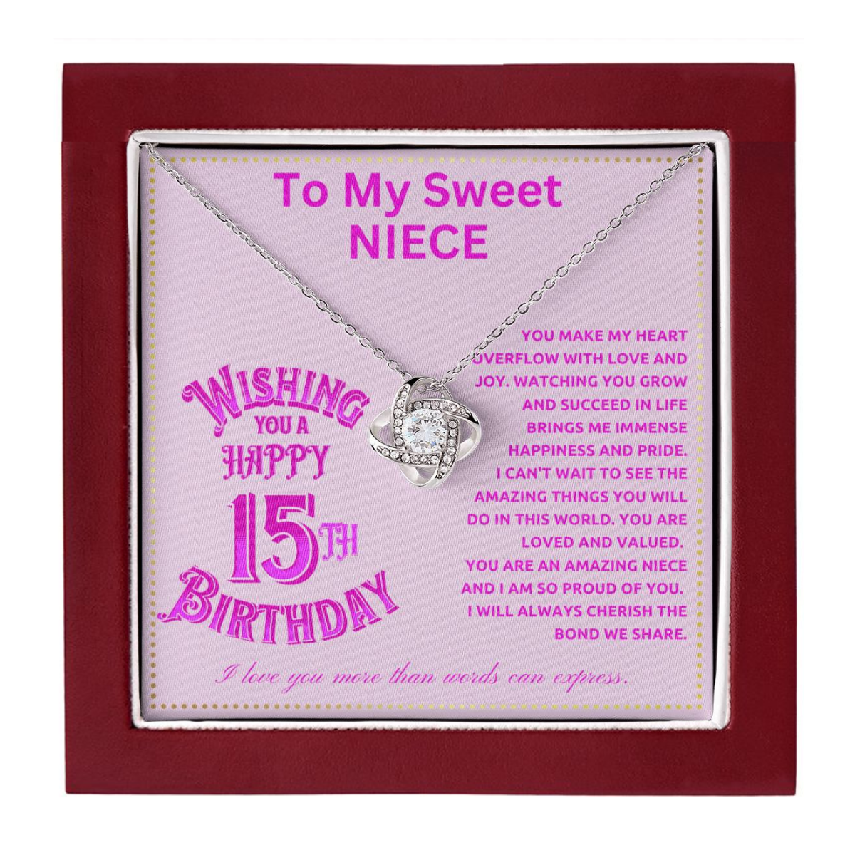 JGF Jewelry Gifts for Family Happy Birthday 15th Niece For Teen Girls From Aunt