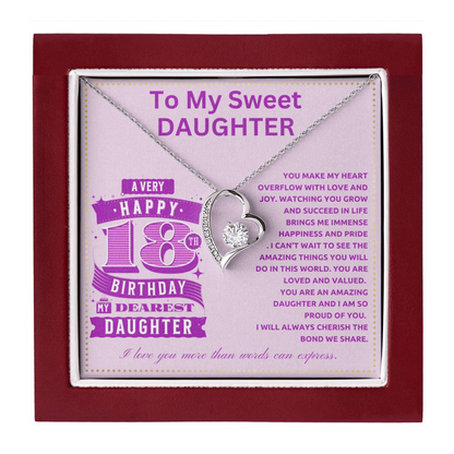 JGF Jewelry Gifts for Family 18th Birthday Card Daughter Turning 18 Year Old Ideas