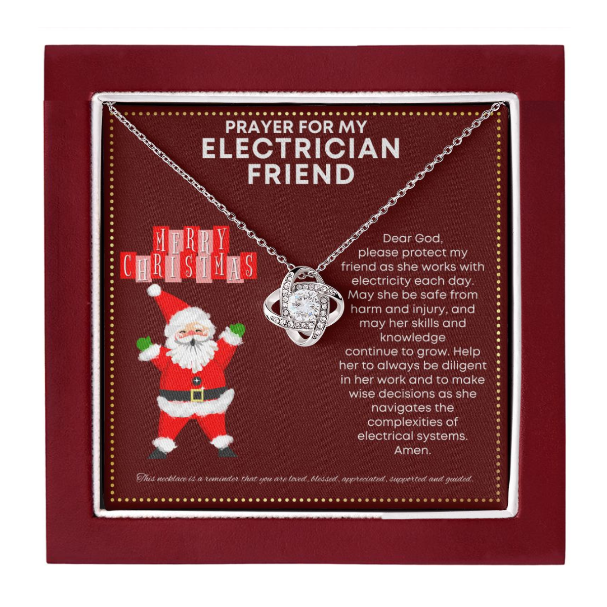 JGF Jewelry Gifts for Family Prayer For My Electrician Friend Women