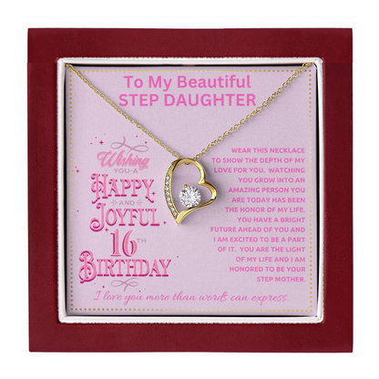JGF Jewelry Gifts for Family Happy Birthday Step Daughter Card From StepMom