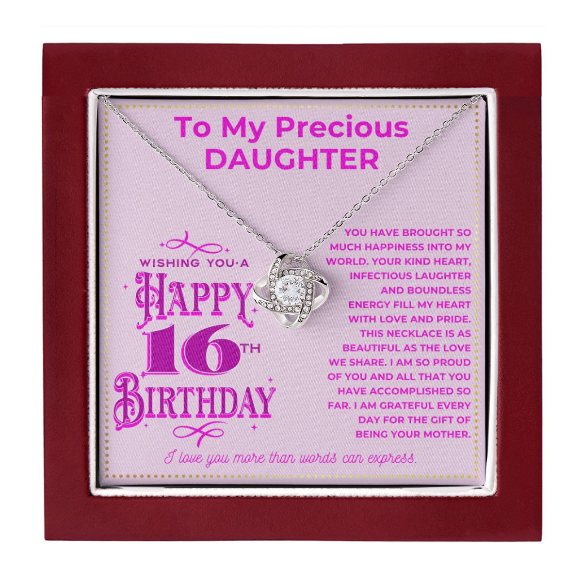 JGF Jewelry Gifts for Family Sweet 16 Birthday Card For Daughter