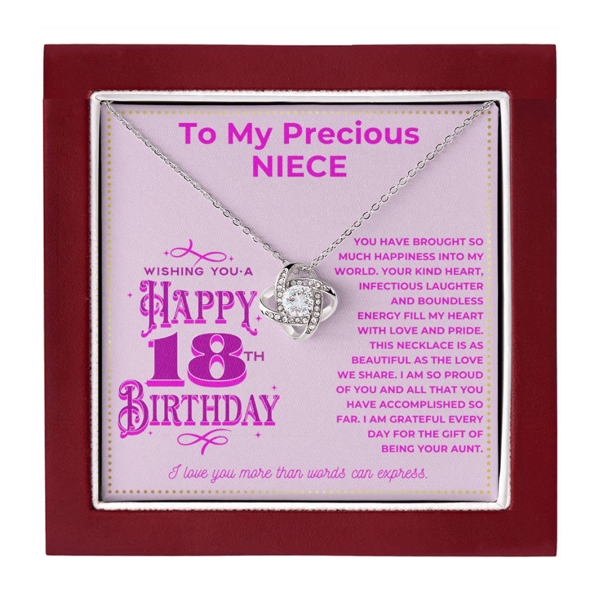 JGF Jewelry Gifts for Family Happy 18th Birthday Gifts For Niece Adult From Aunt
