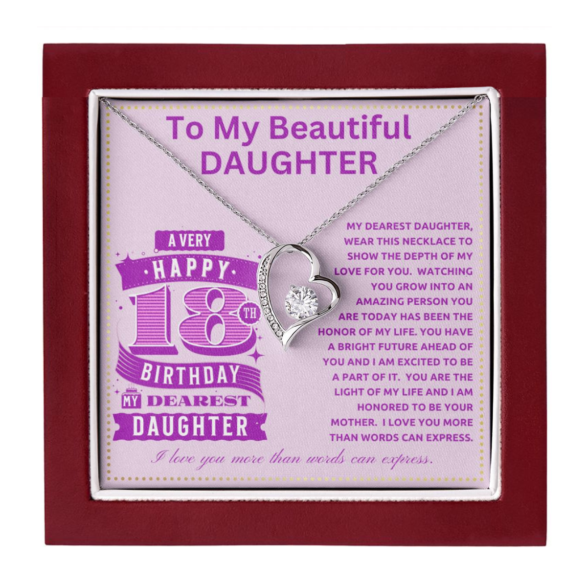 JGF Jewelry Gifts for Family Happy 18th Birthday Card Daughter