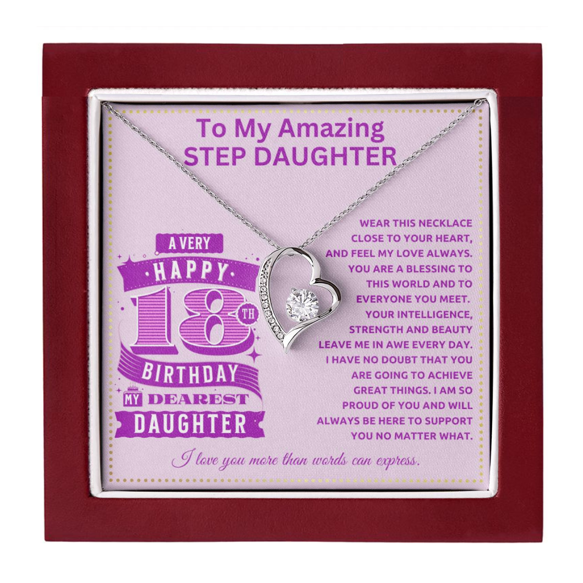 JGF Jewelry Gifts for Family 18th Birthday Gifts for Step Daughter Adult