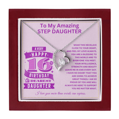 JGF Jewelry Gifts for Family Sweet 16 Birthday Card For Stepdaughter