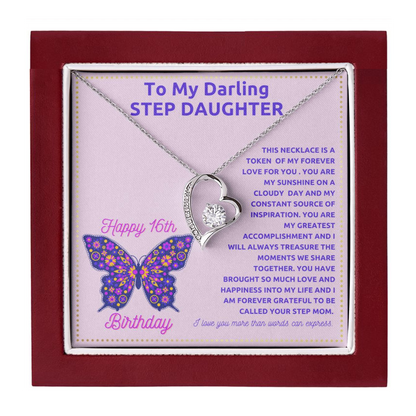 JGF Jewelry Gifts for Family Happy Sweet 16 Birthday Gifts To My Step Daughter Necklace
