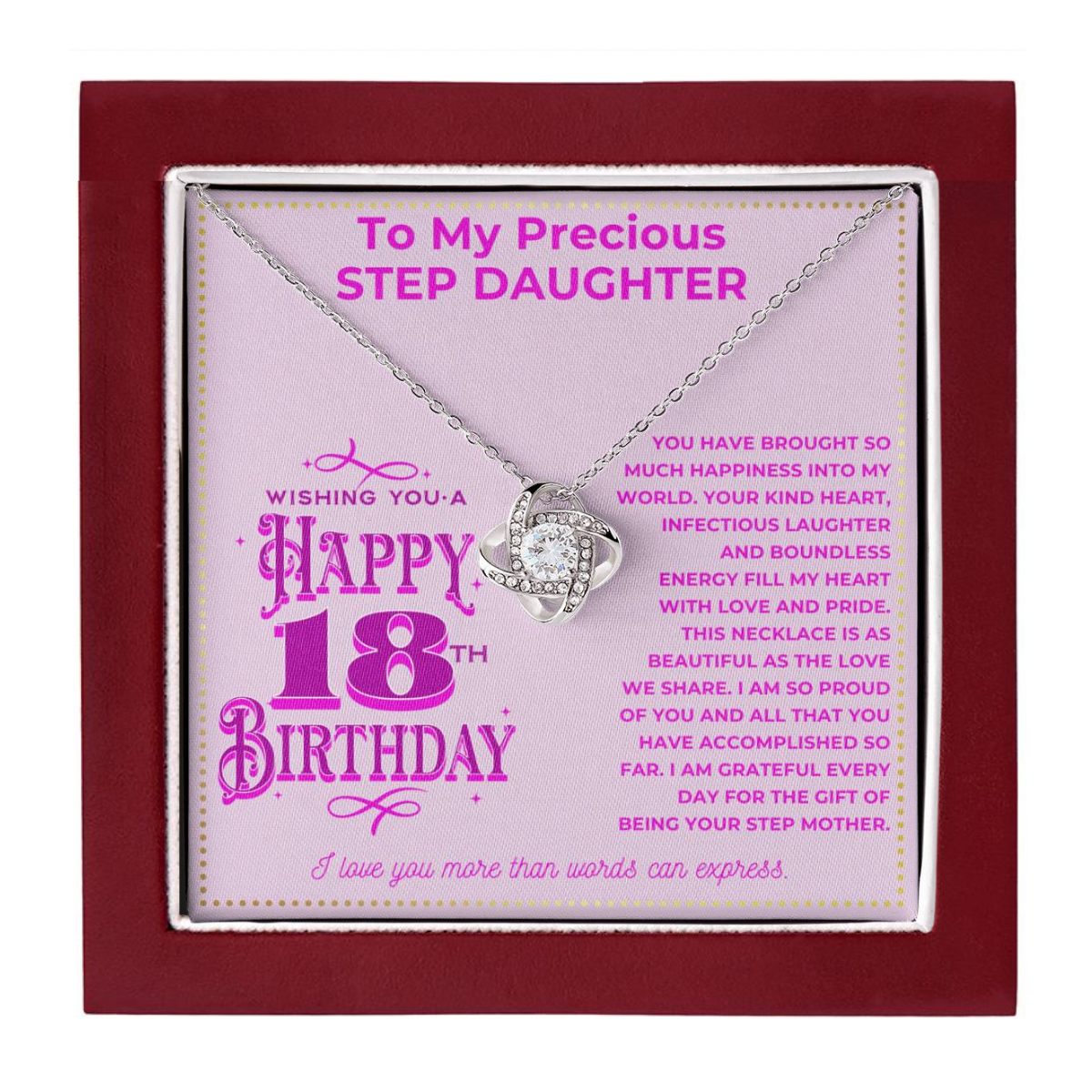 JGF Jewelry Gifts for Family 18th Birthday Gifts for Stepdaughter From Step Mom And Dad
