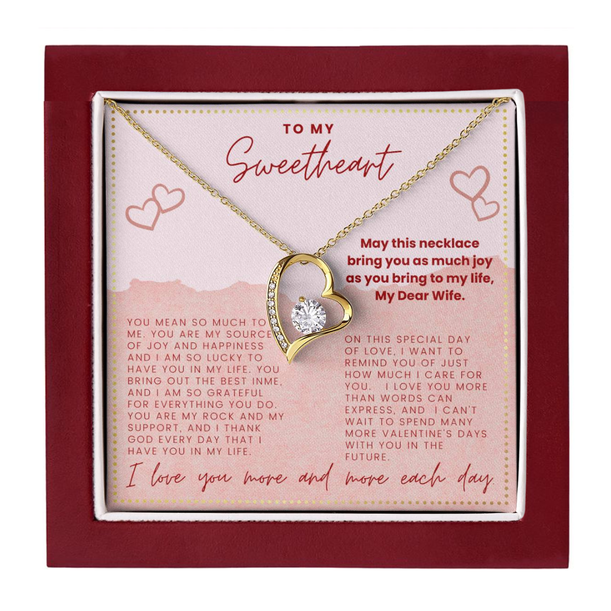 JGF Jewelry Gifts for Family Valentine Card For Her My Wife