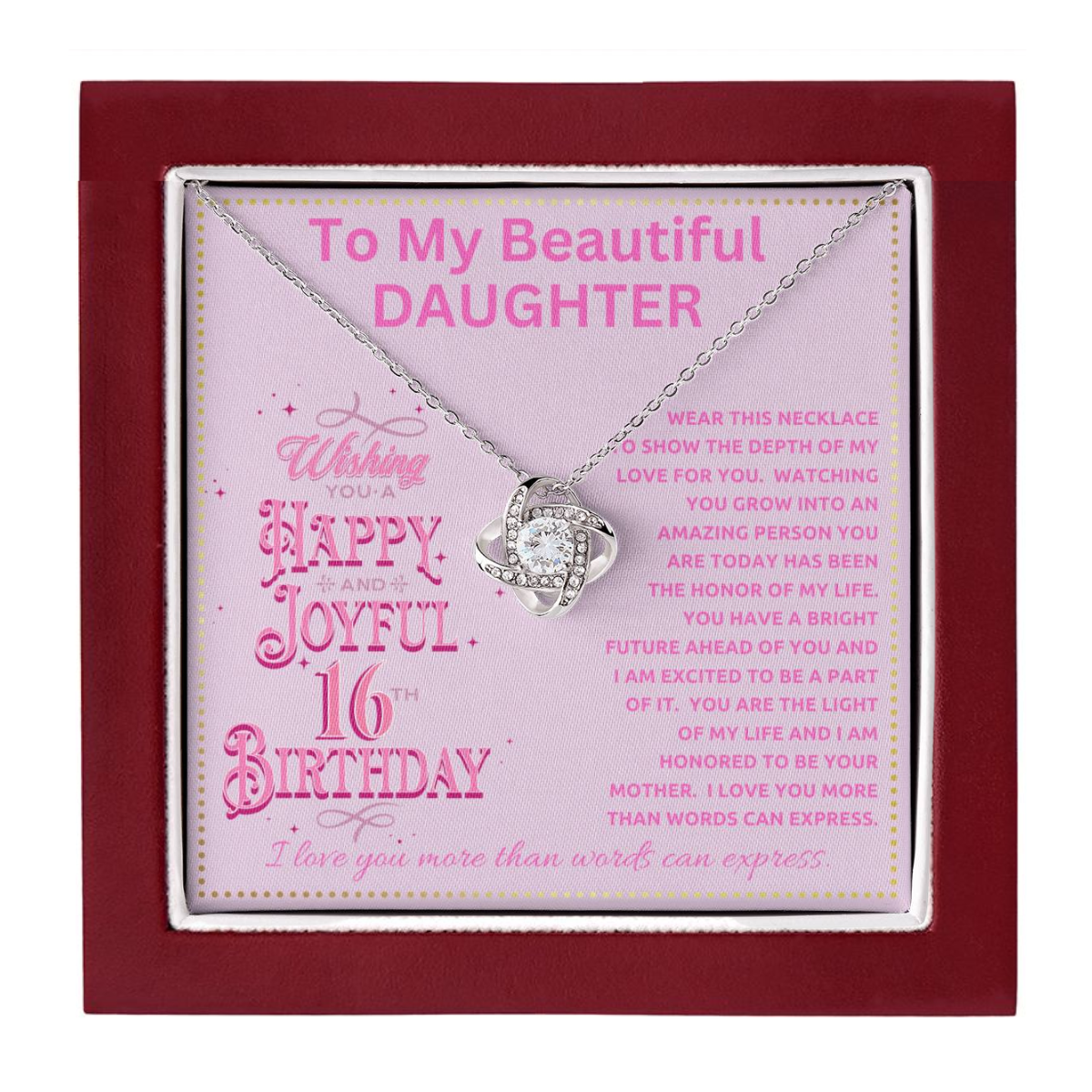 JGF Jewelry Gifts for Family To My Sweet 16 Daughter 16th Birthday