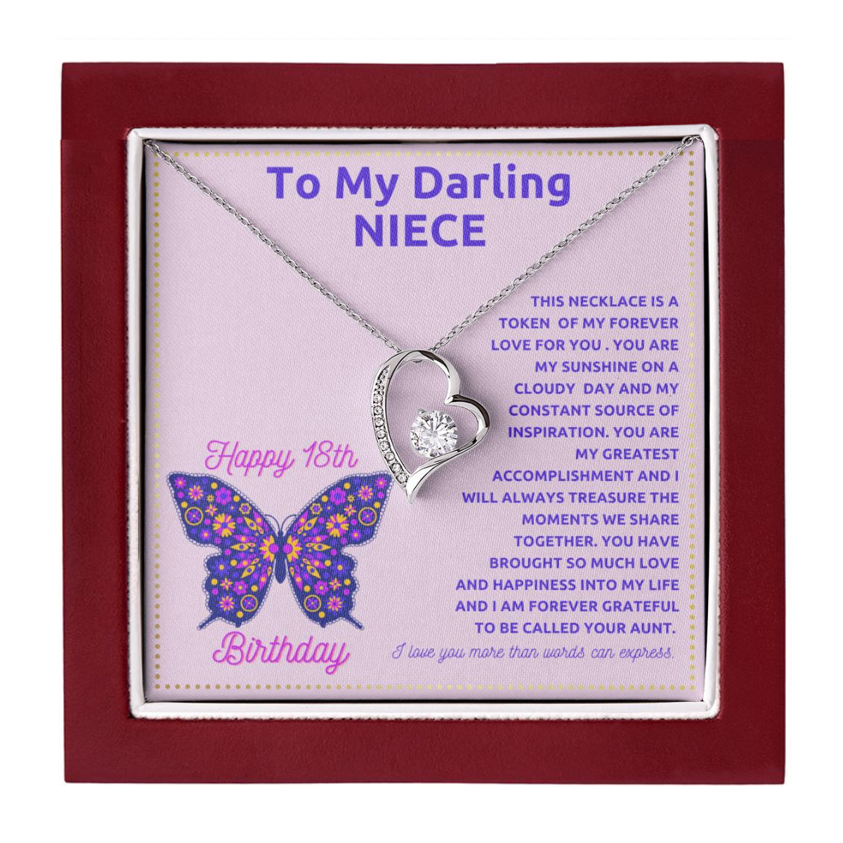 JGF Jewelry Gifts for Family Birthday Gift For Niece Adult From Aunt and Uncle