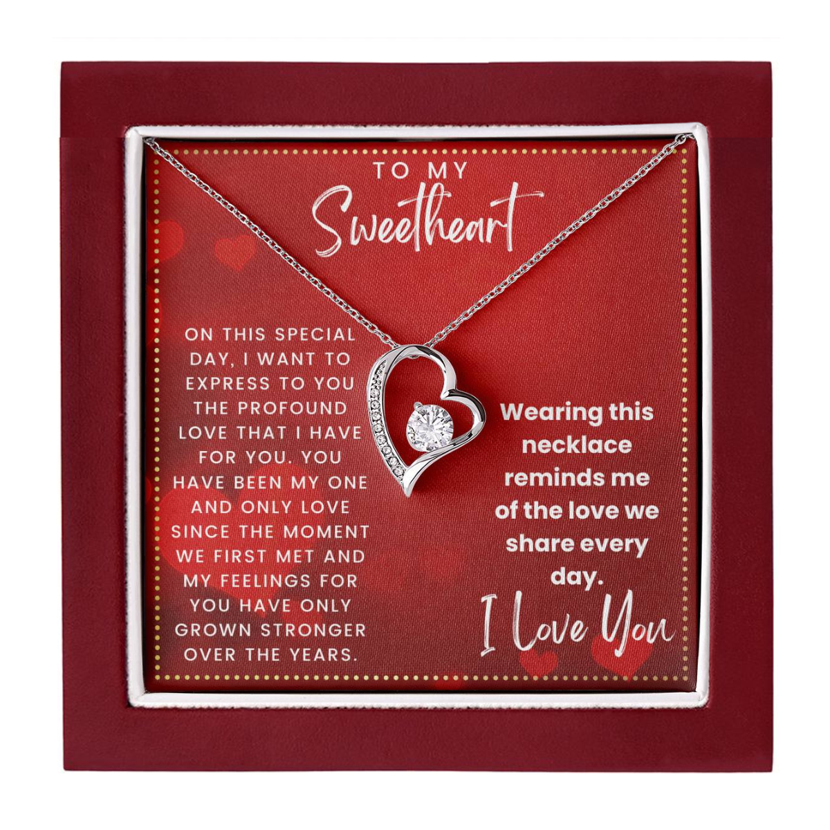 JGF Jewelry Gifts for Family To My Sweetheart Necklace I Love You