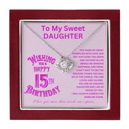 JGF Jewelry Gifts for Family Happy Sweet 15th Birthday To My Daughter Necklace