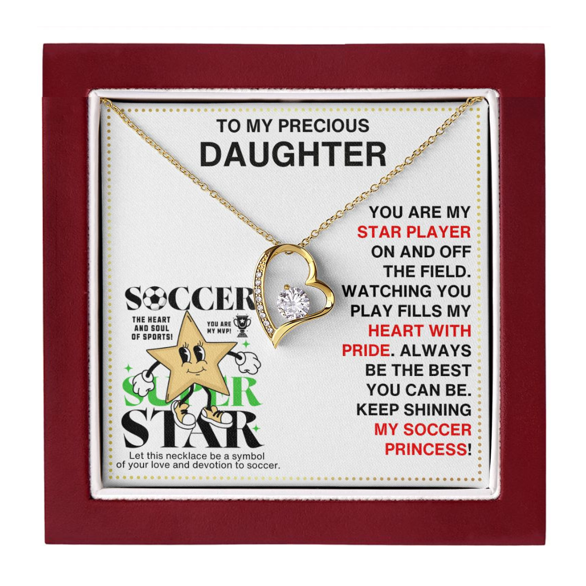 JGF Jewelry Gifts for Family Soccer Necklace For Girls Silver