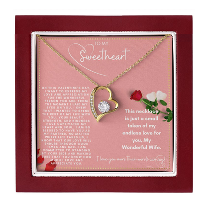 JGF Jewelry Gifts for Family Happy Valentine To My Wife Necklace From Husband