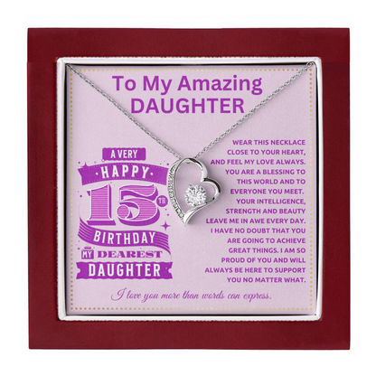 JGF Jewelry Gifts for Family 15th Birthday Card Daughter Turning 15 Year Old