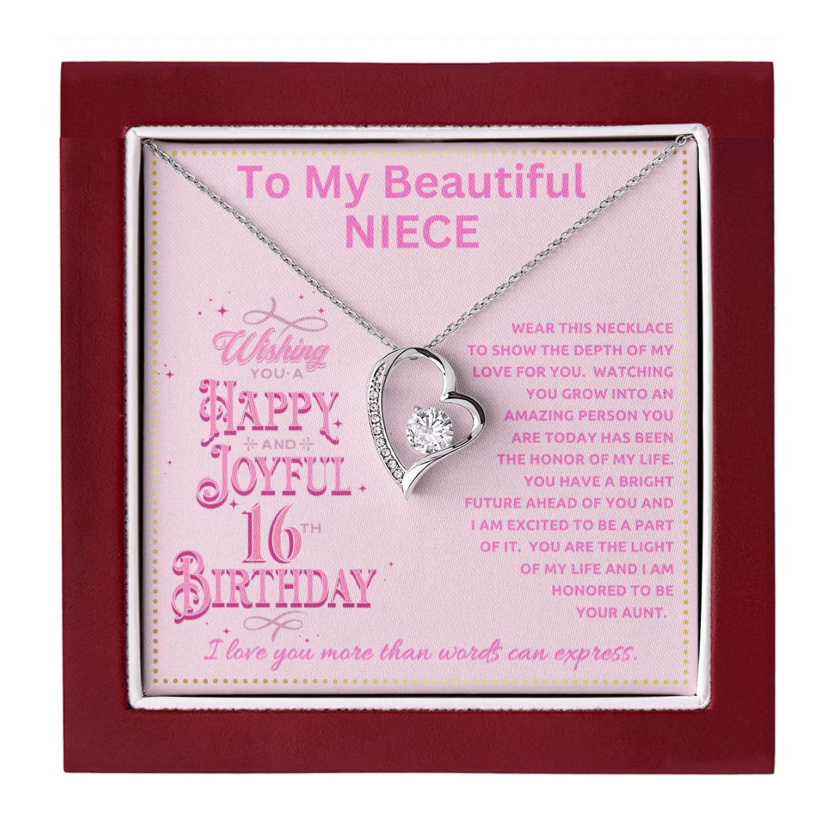 JGF Jewelry Gifts for Family 16th Birthday Card For Niece From Aunt And Uncle