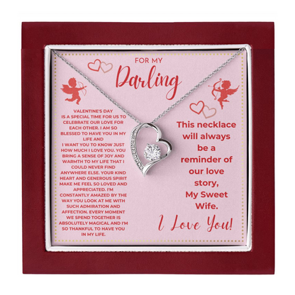 JGF Jewelry Gifts for Family To My Beautiful Wife Heart Necklace