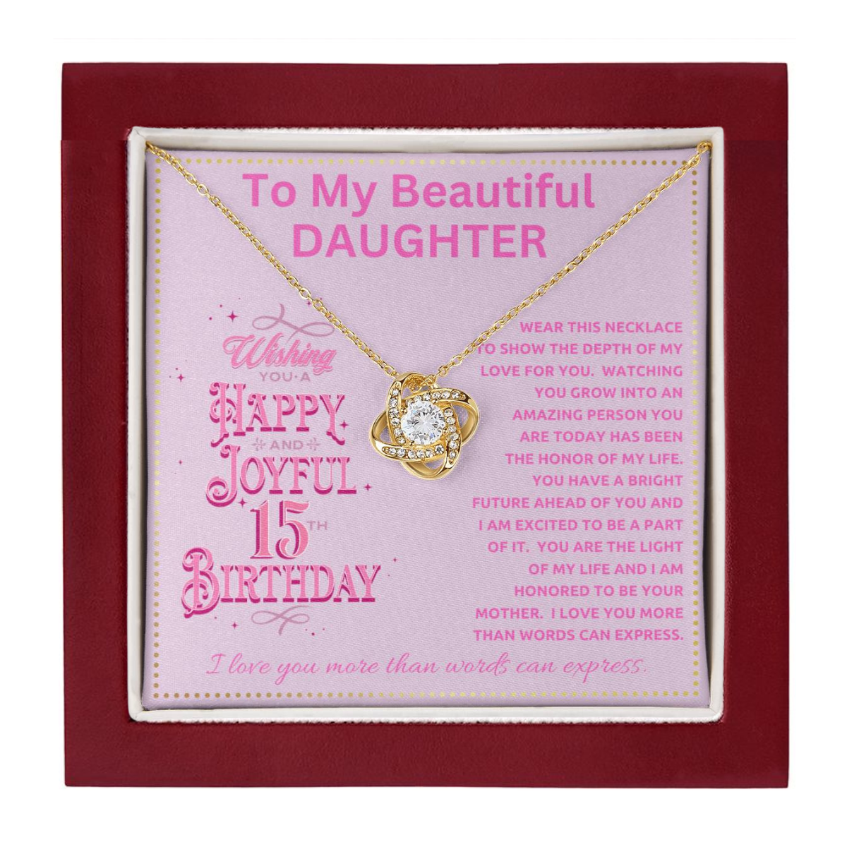 JGF Jewelry Gifts for Family Turning 15 Year Old Birthday Gifts To My Beautiful Daughter