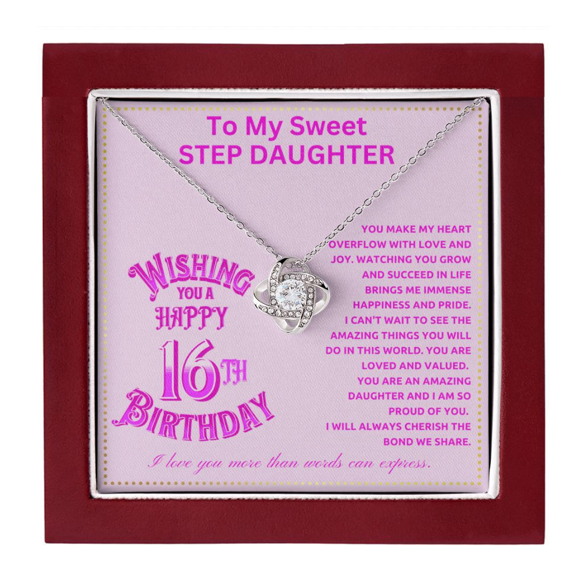 JGF Jewelry Gifts for Family Step Daughter 16th Birthday From StepMom And StepDad