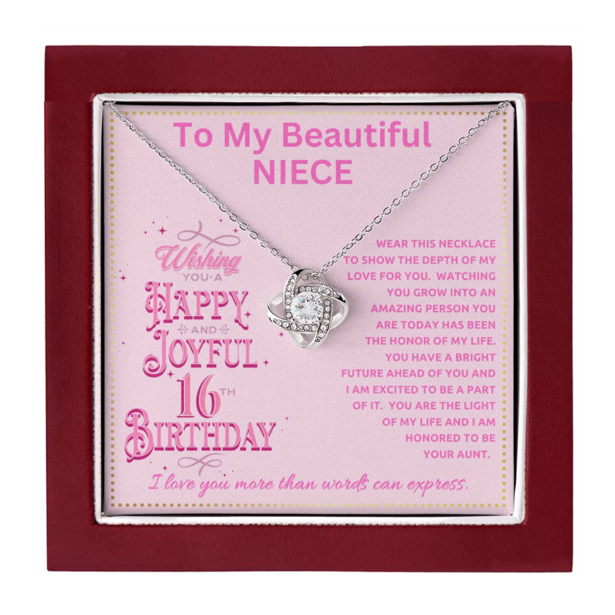JGF Jewelry Gifts for Family 16th Birthday Card For Niece From Aunt