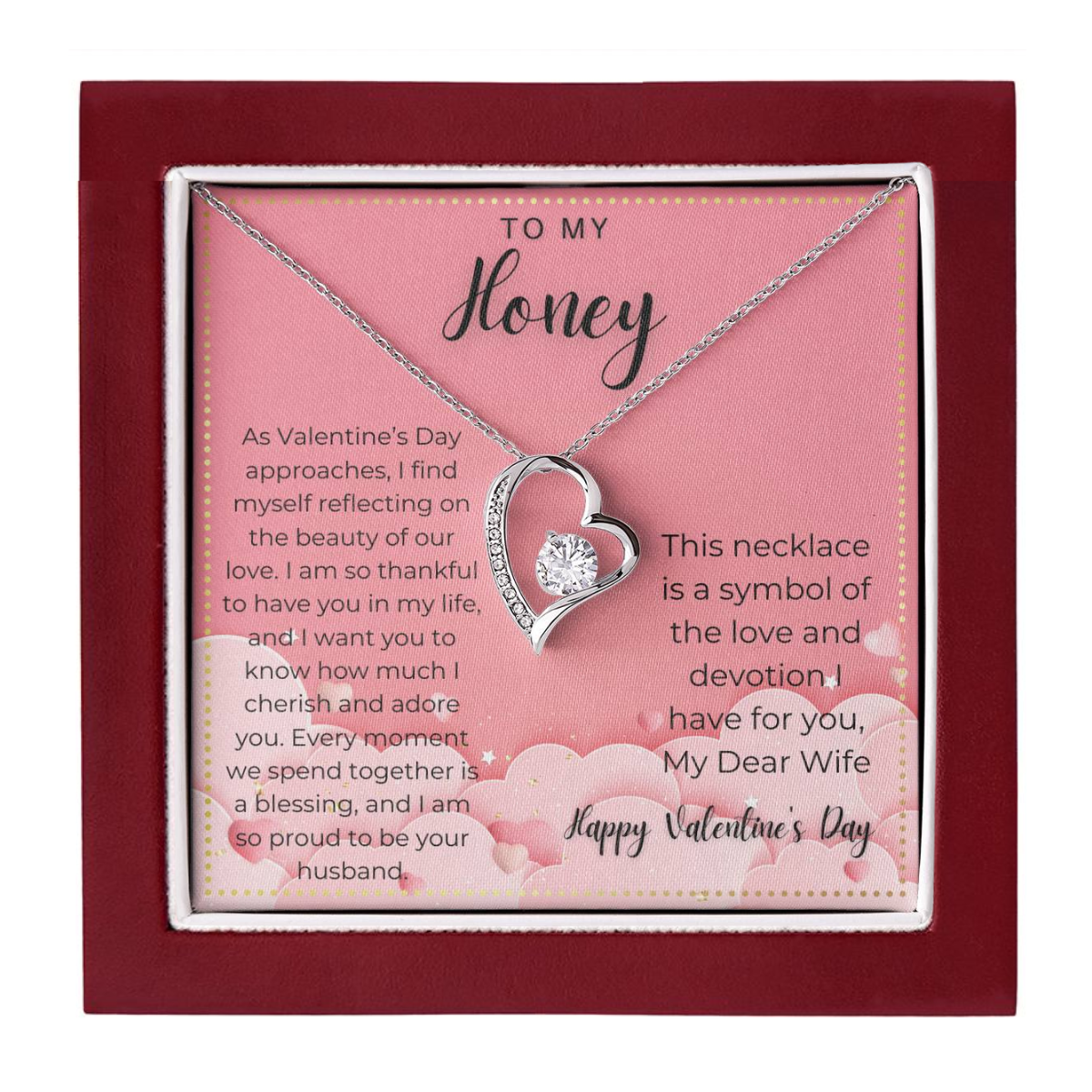 JGF Jewelry Gifts for Family Happy Valentine Card For My Wife