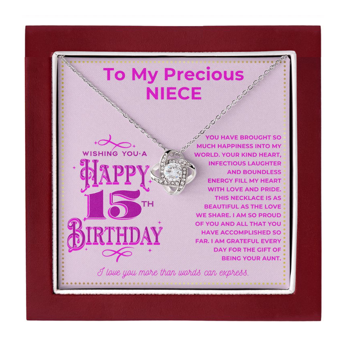 JGF Jewelry Gifts for Family Niece 15th Quinceanera Birthday Card For Girl