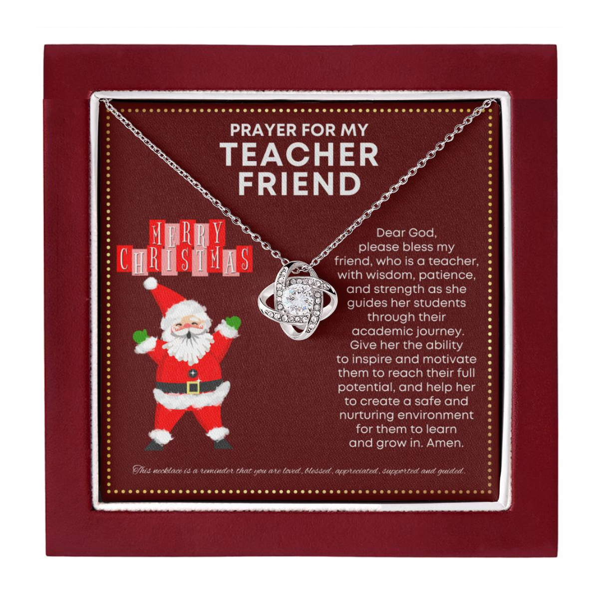 JGF Jewelry Gifts for Family Prayer For My Teacher Friend Christmas Prayer For You