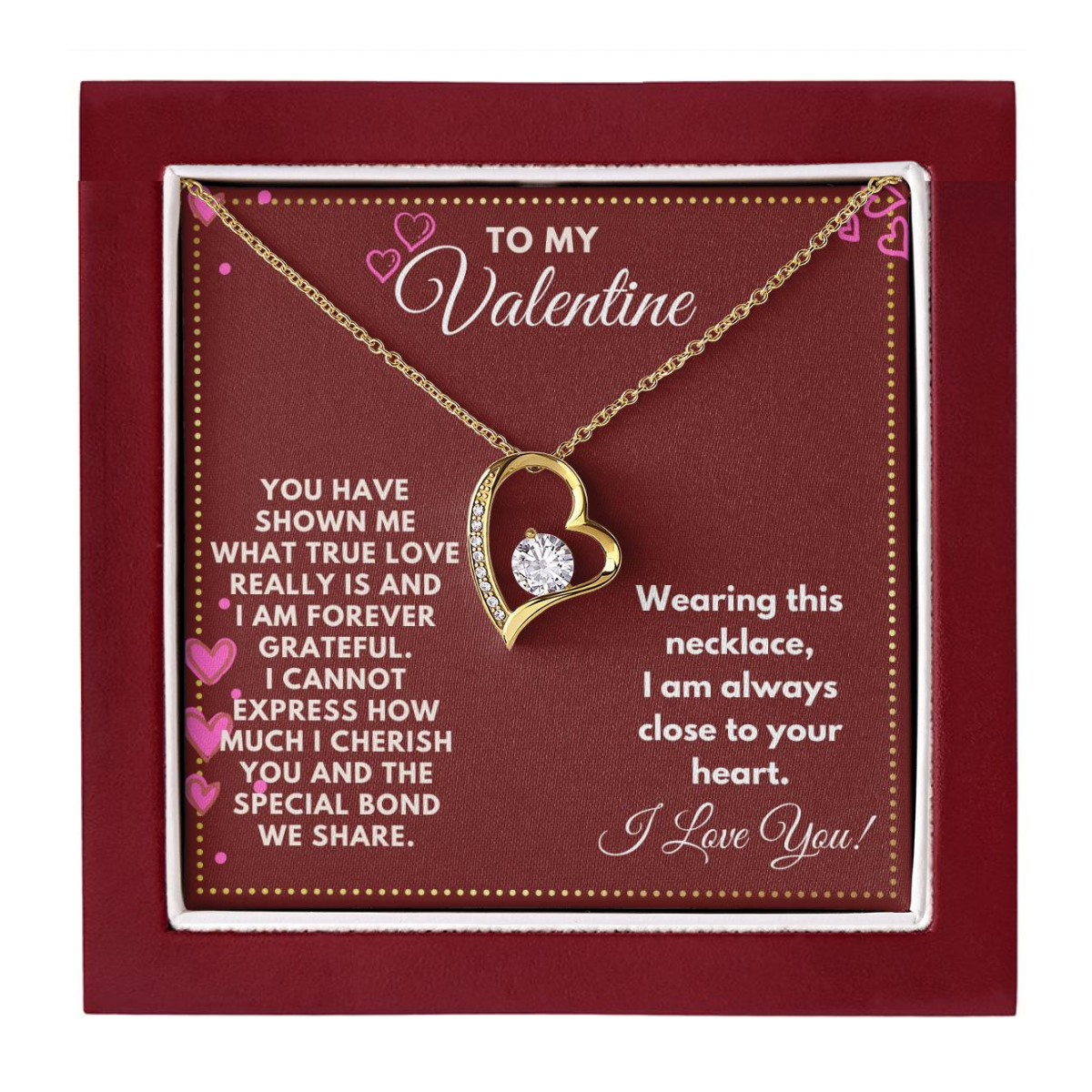 JGF Jewelry Gifts for Family Will You Be My Valentine Card For My Soulmate