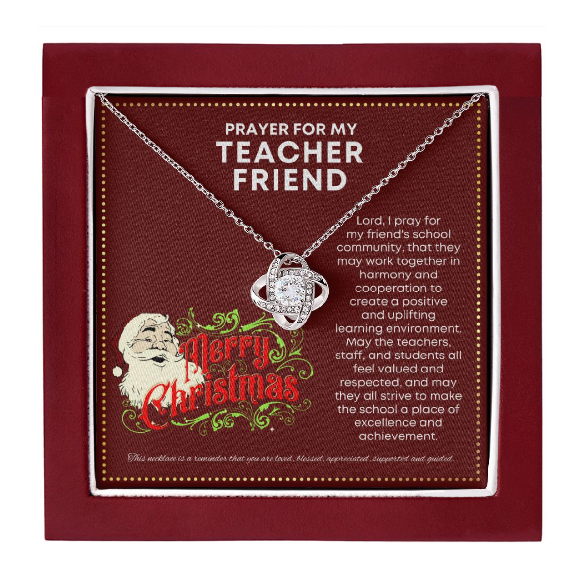 JGF Jewelry Gifts for Family Thank You Christmas Prayer For Gift For My New Teacher Friend