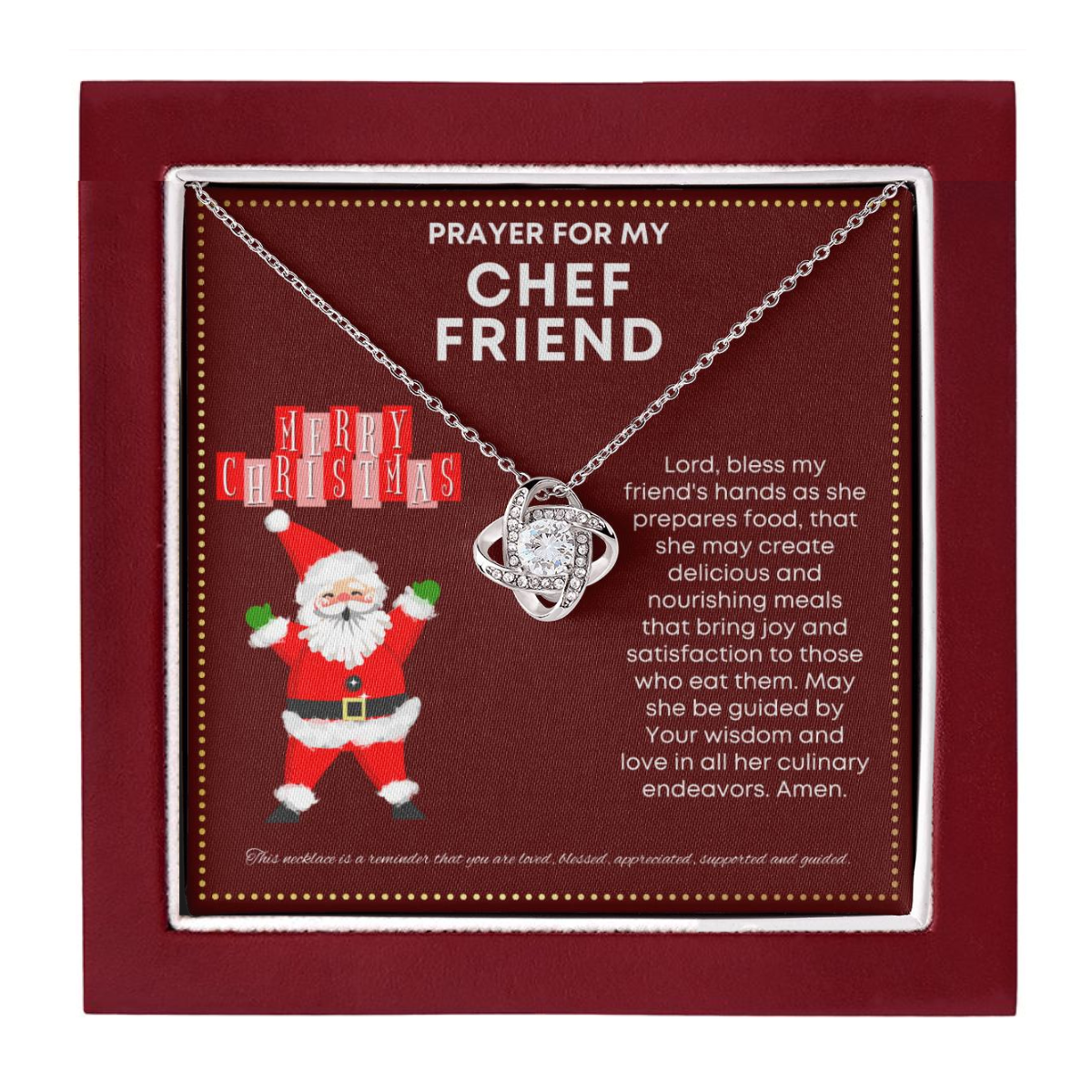 JGF Jewelry Gifts for Family Prayer For My Female Chef Friend
