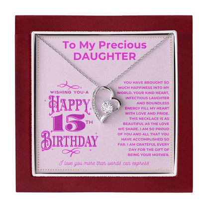 JGF Jewelry Gifts for Family Happy 15th Birthday To My Daughter Necklace