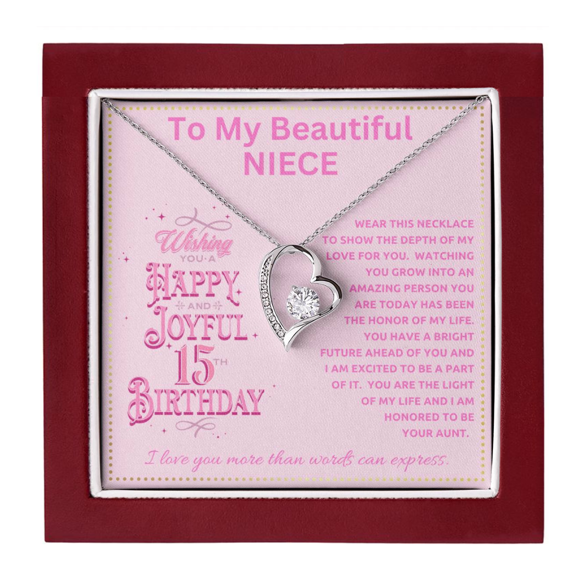 JGF Jewelry Gifts for Family Quinceanera Birthday Card For Girl Niece