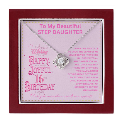 JGF Jewelry Gifts for Family To My Step Daughter 16th Birthday Gift Necklace