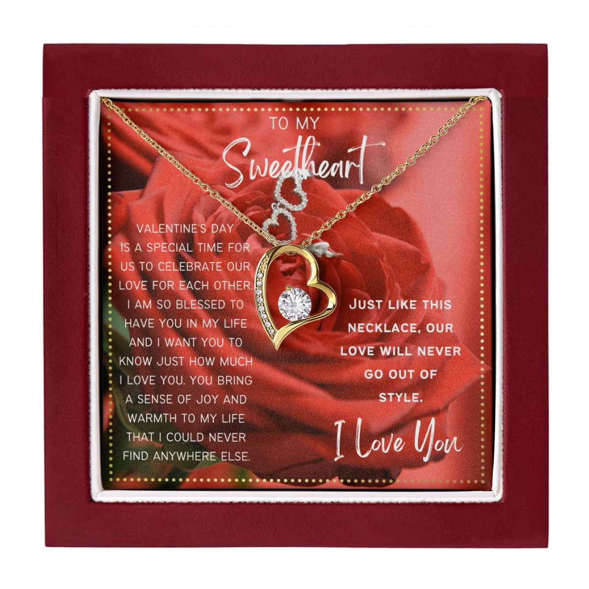 JGF Jewelry Gifts for Family Valentine's Gift To My Sweetheart Necklace