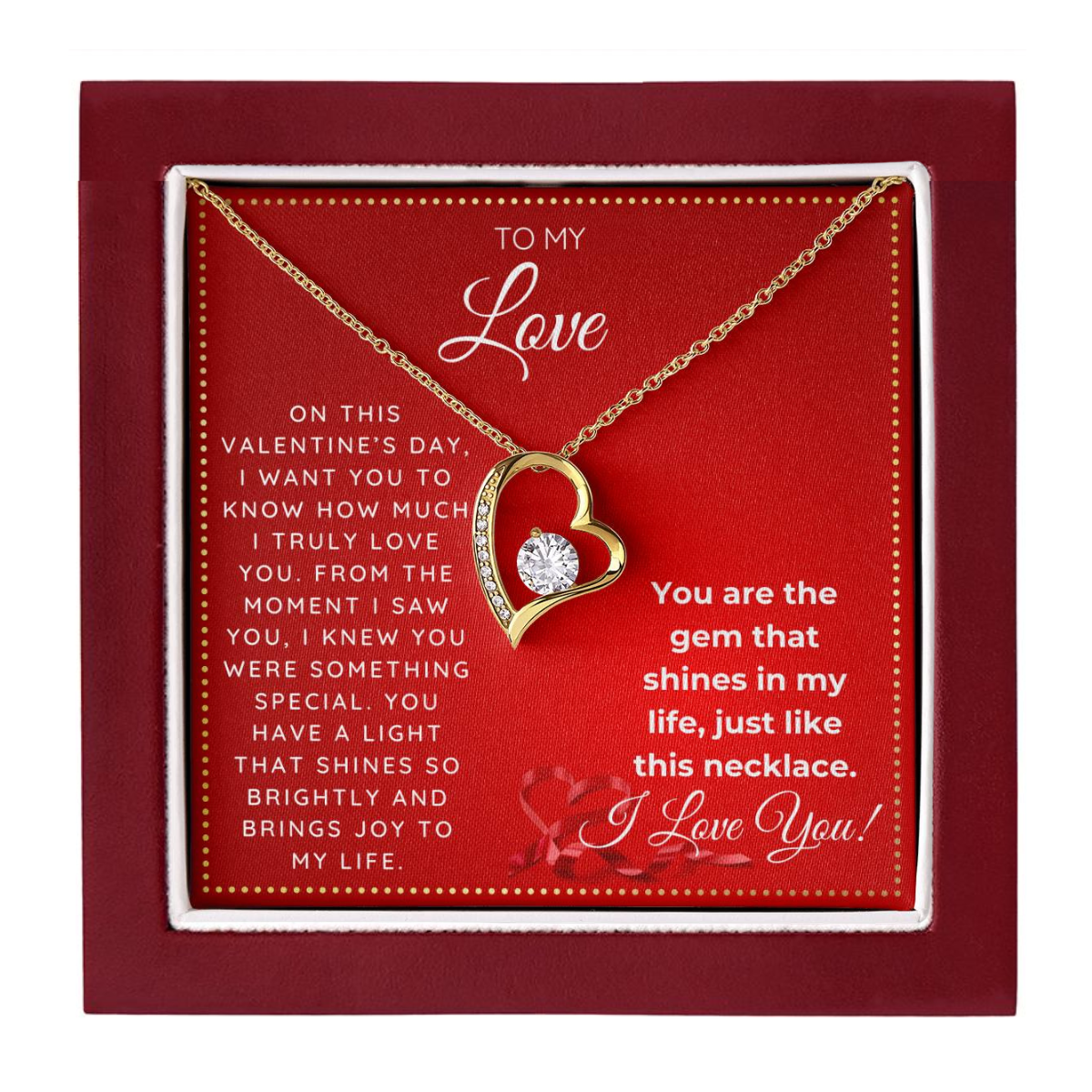 JGF Jewelry Gifts for Family Single Heart Necklace To My Love