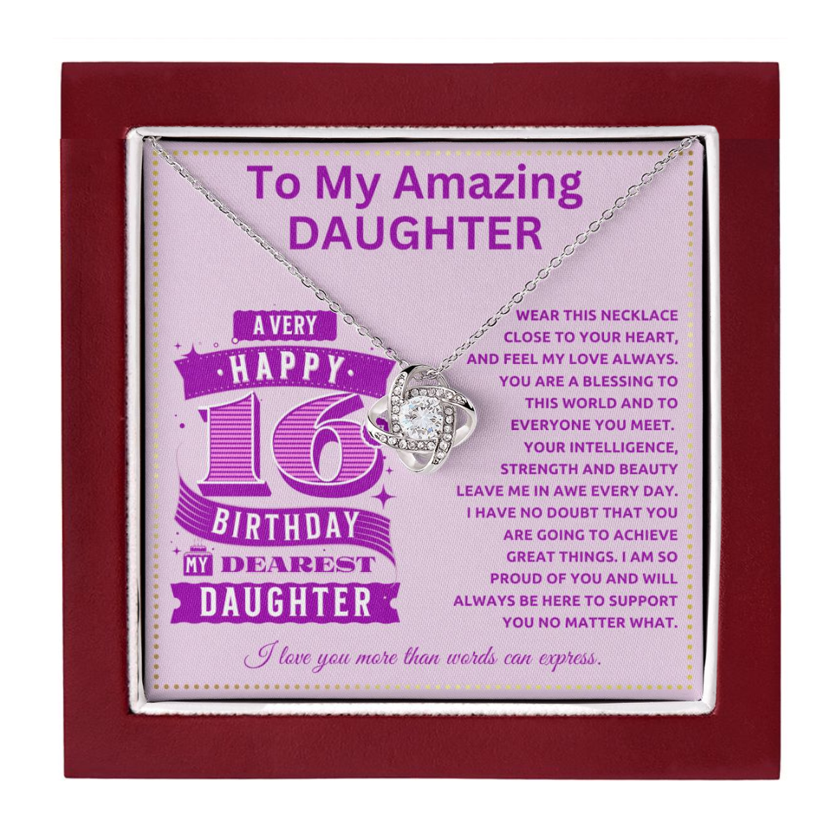 JGF Jewelry Gifts for Family Sweet 16th To My Daughter Birthday Turning 16